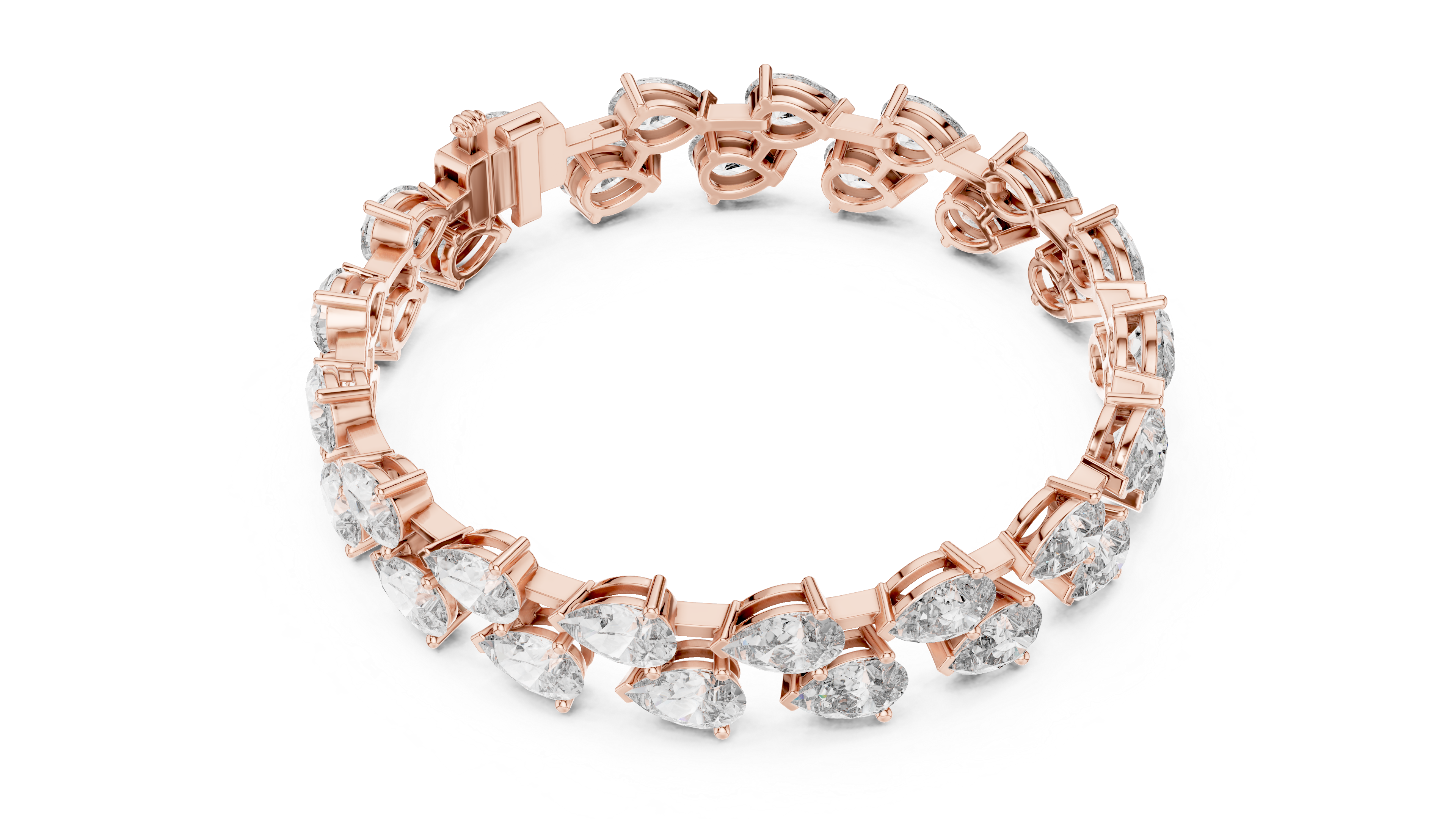 Pear Cut Diamond Tennis Bracelet