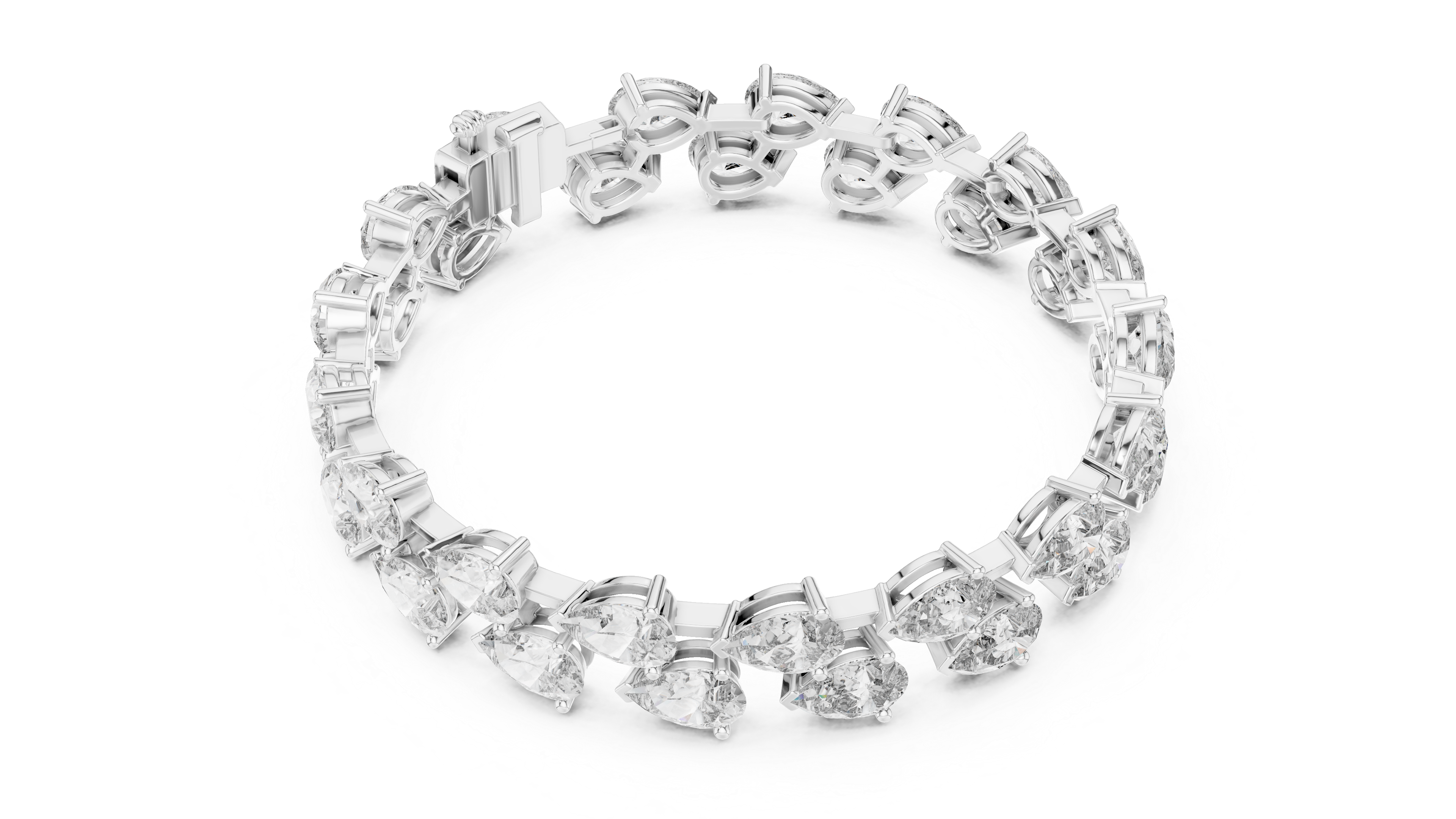 Pear Cut Diamond Tennis Bracelet