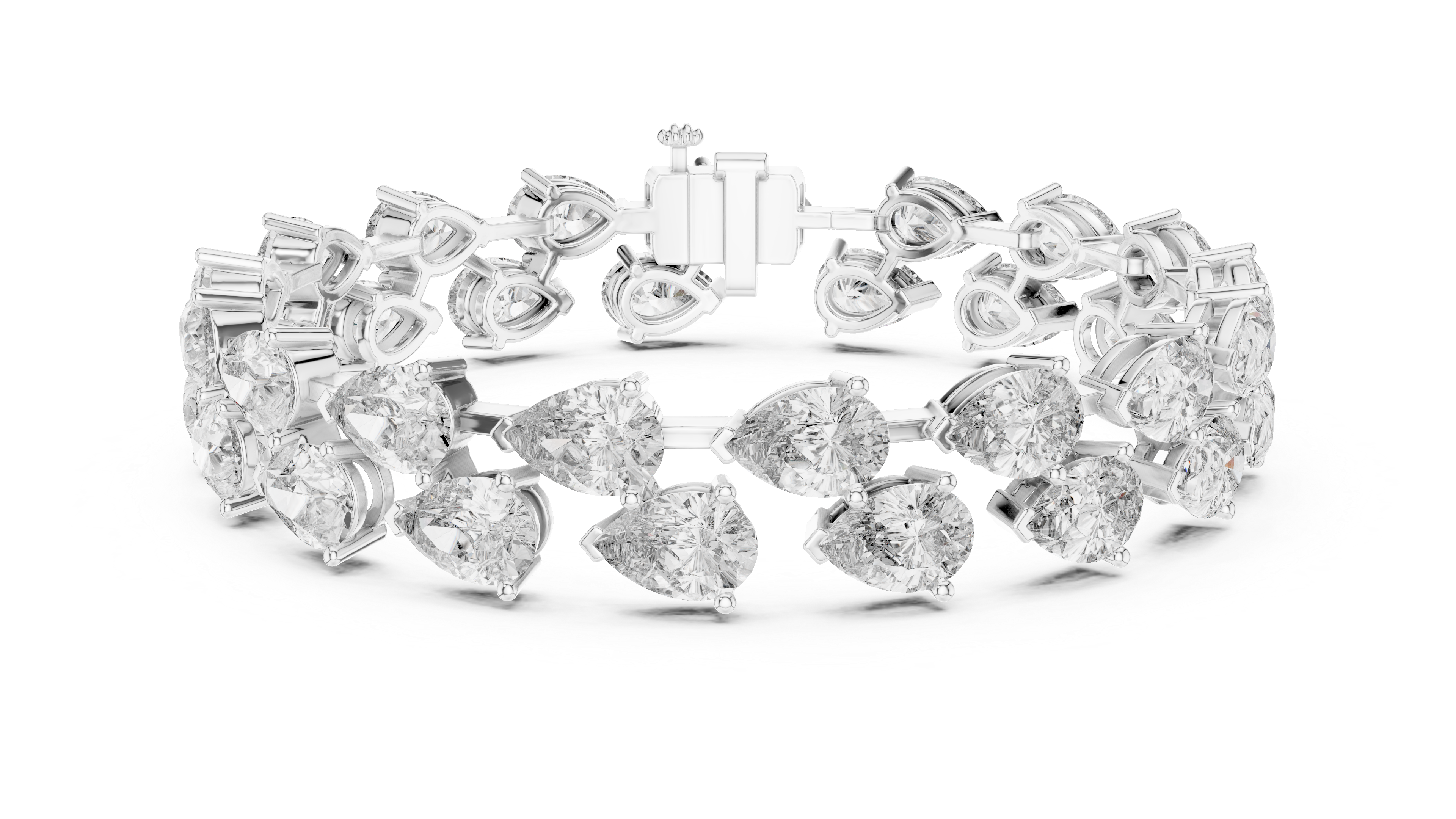Pear Cut Diamond Tennis Bracelet