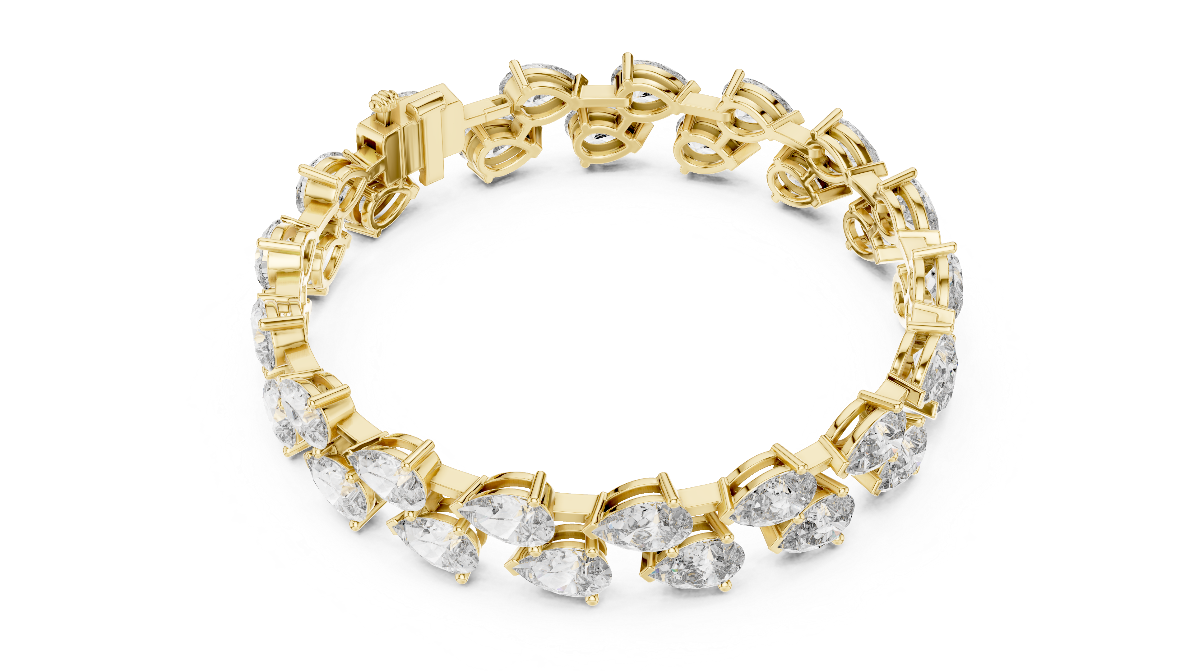 Pear Cut Diamond Tennis Bracelet