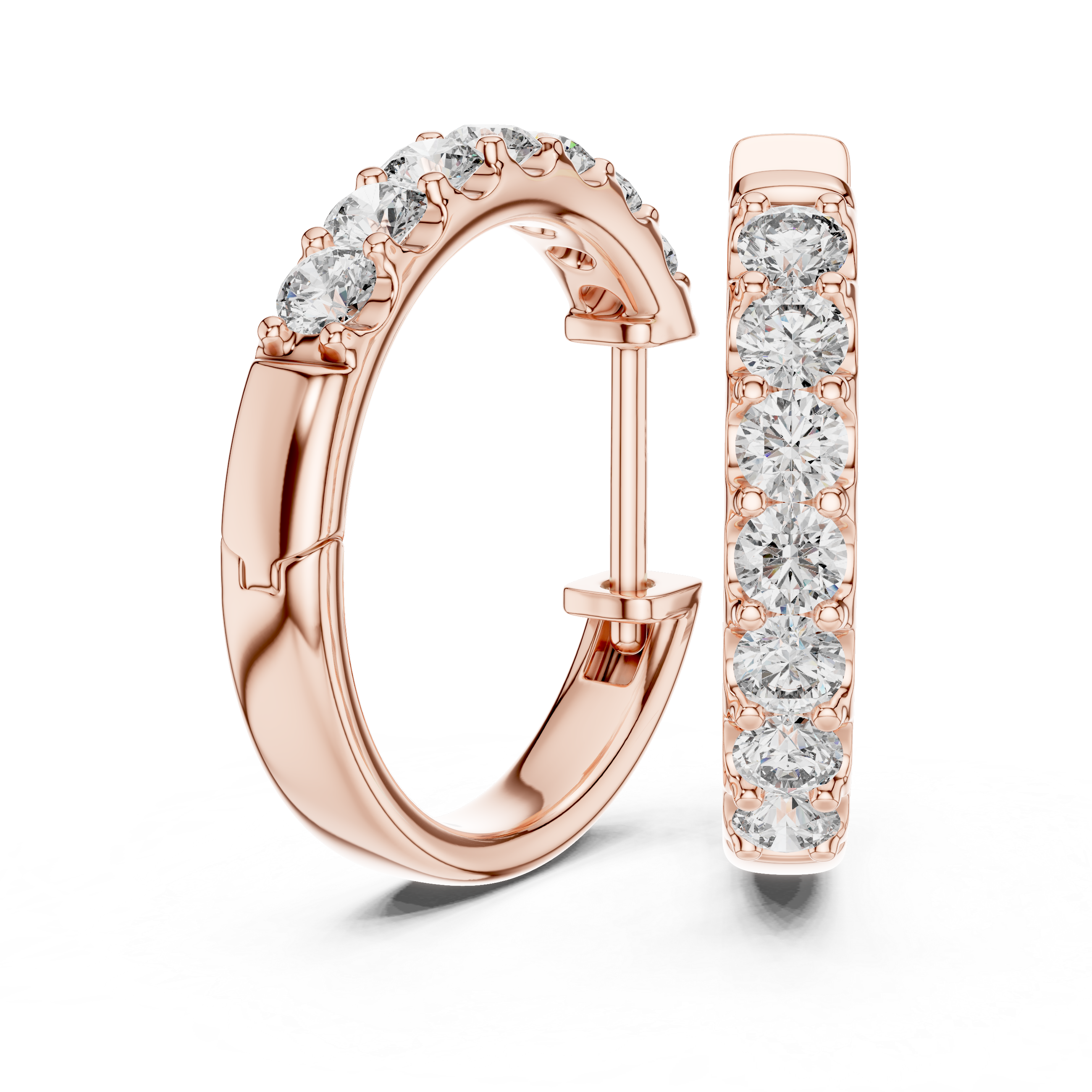 Round Diamond Inside-Out Hoop Earrings