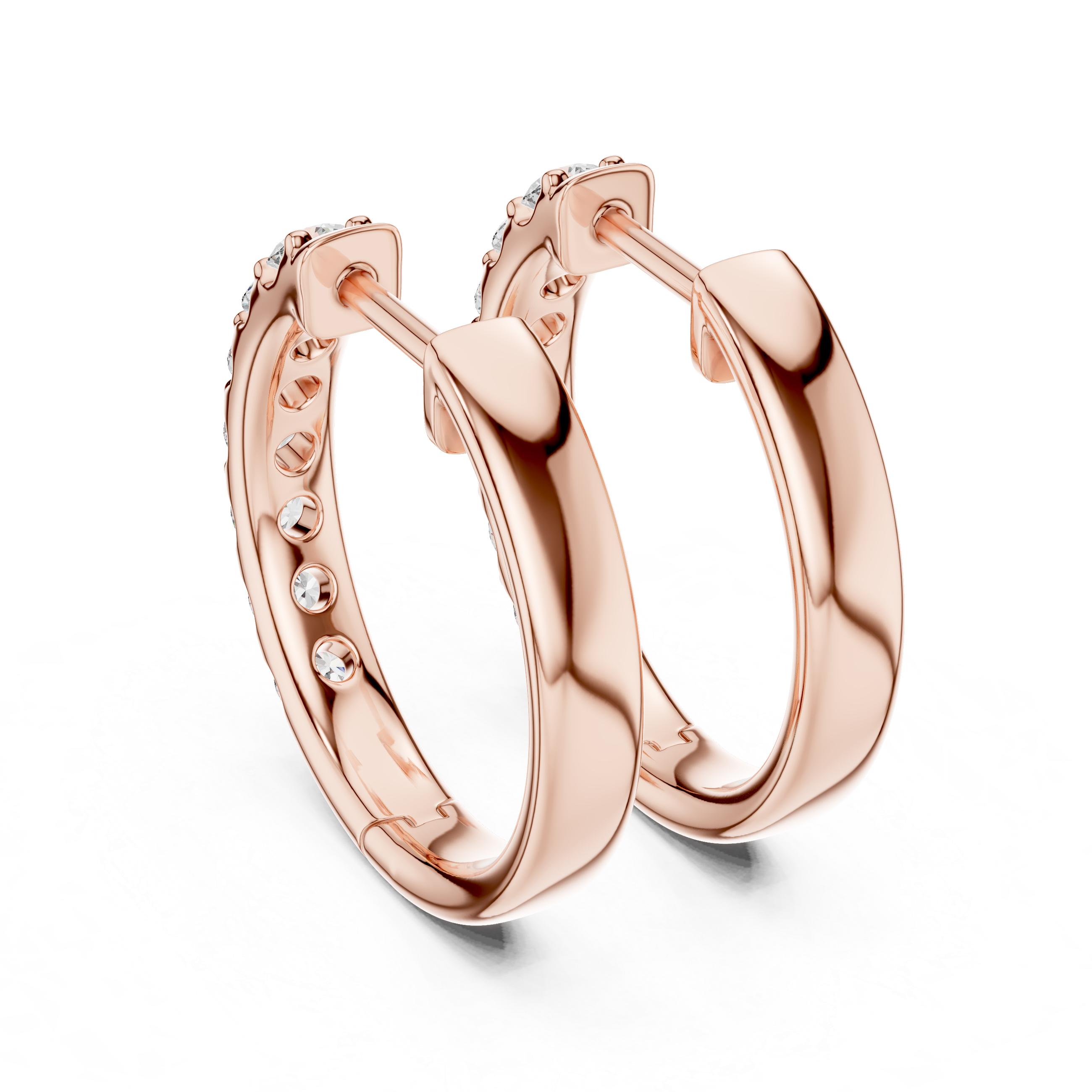 Round Diamond Inside-Out Hoop Earrings
