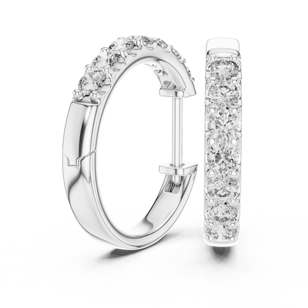 Round Diamond Inside-Out Hoop Earrings