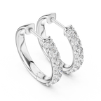 Round Diamond Inside-Out Hoop Earrings