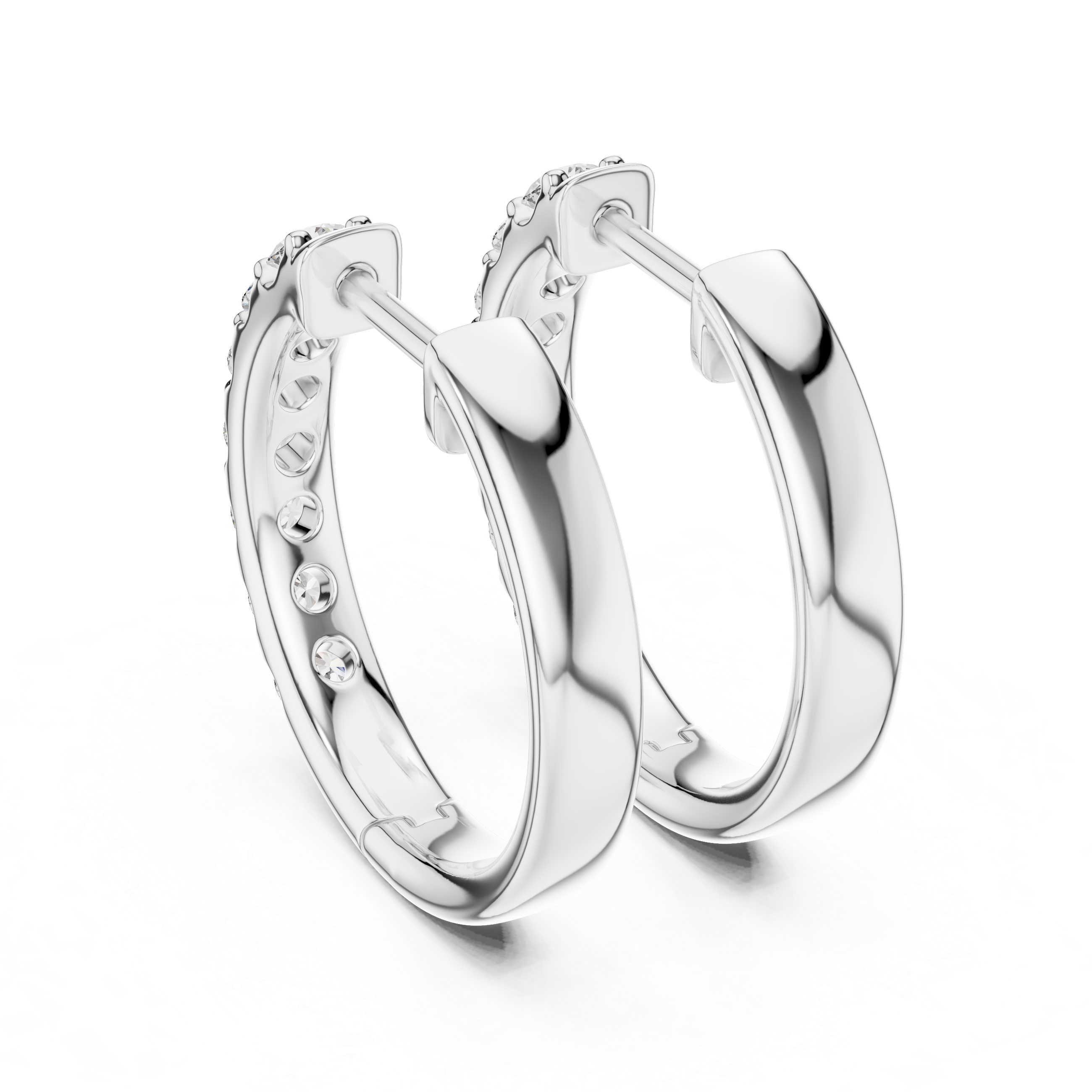 Round Diamond Inside-Out Hoop Earrings