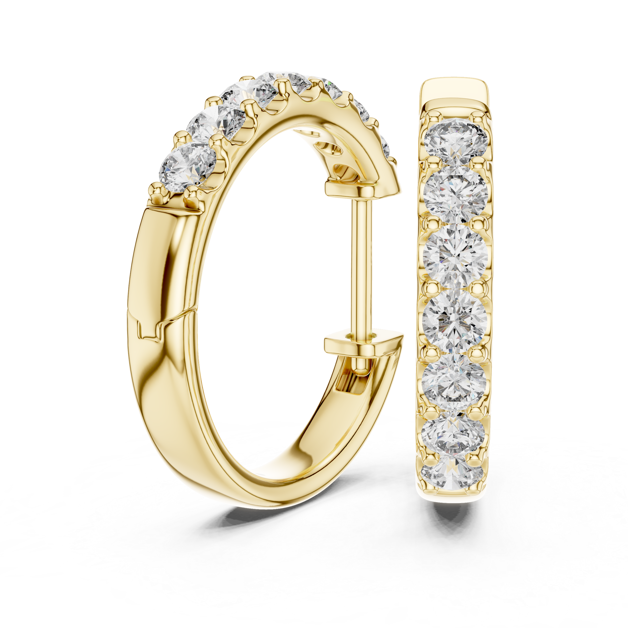 Round Diamond Inside-Out Hoop Earrings