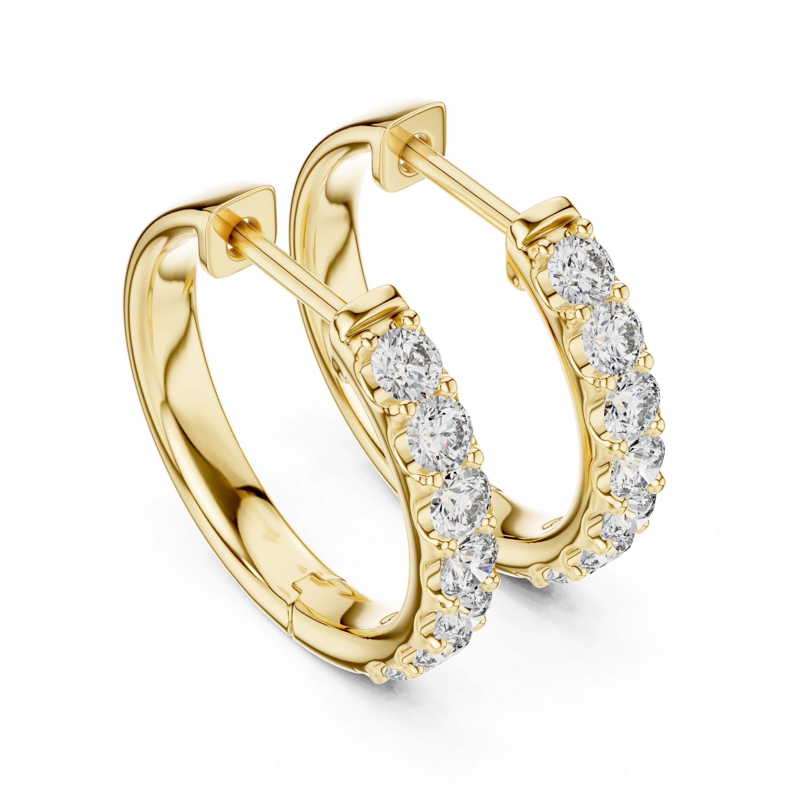 Round Diamond Inside-Out Hoop Earrings