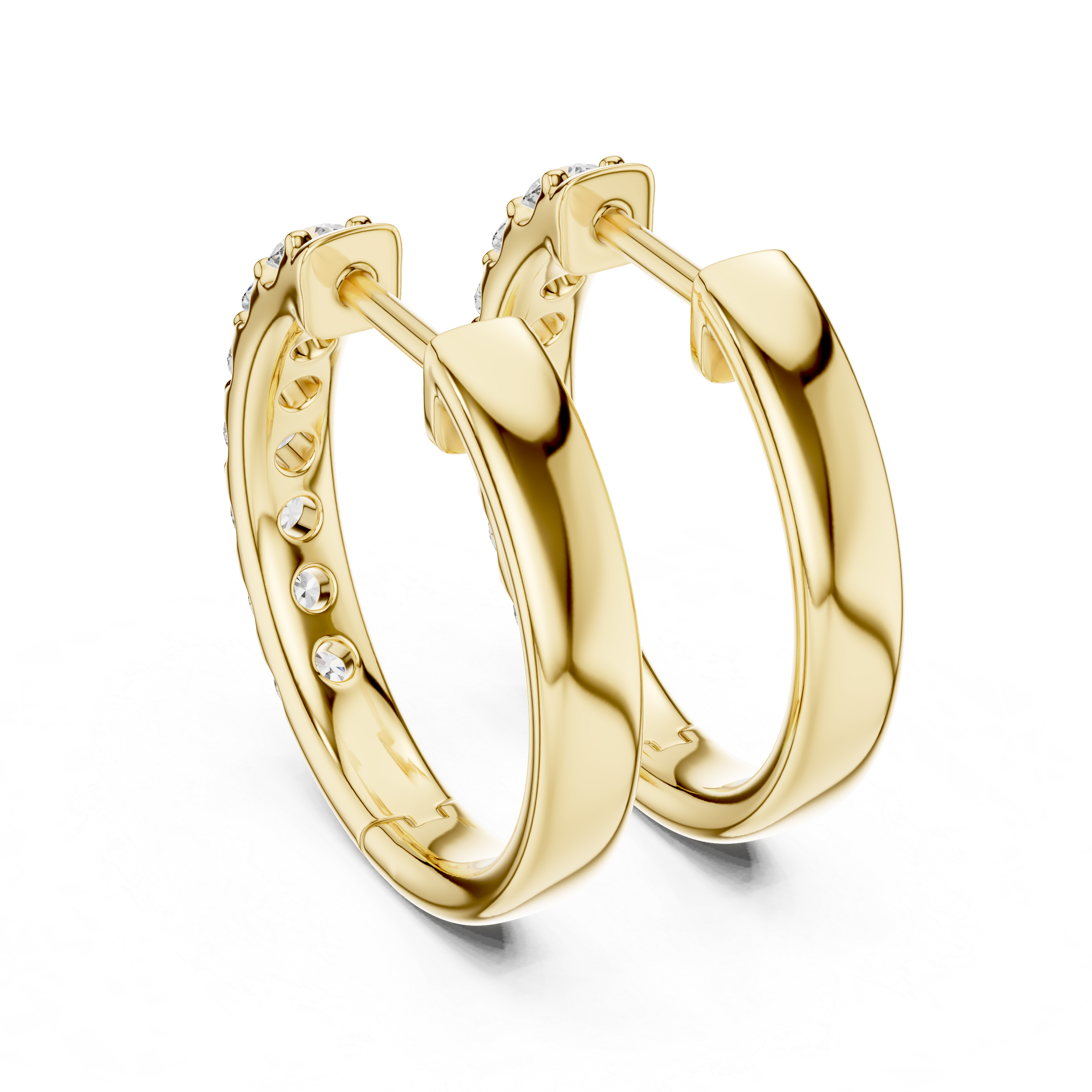 Round Diamond Inside-Out Hoop Earrings