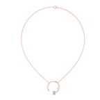 Emerald Cut Diamond Open Circle Pendant