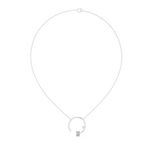 Emerald Cut Diamond Open Circle Pendant