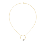 Emerald Cut Diamond Open Circle Pendant