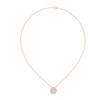Round Diamond Hexagon Pendant Necklace
