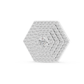 Round Diamond Hexagon Pendant Necklace