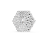 Round Diamond Hexagon Pendant Necklace