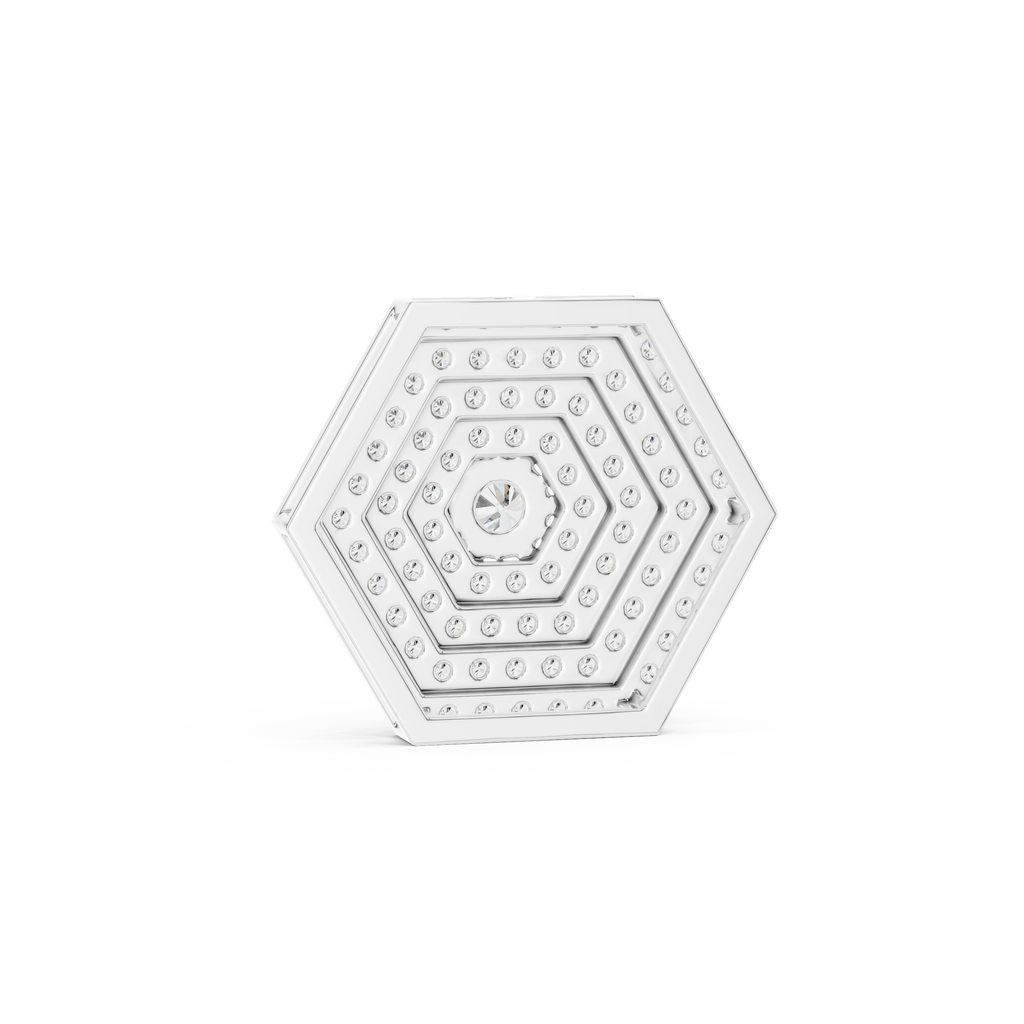 Round Diamond Hexagon Pendant Necklace