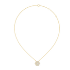 Round Diamond Hexagon Pendant Necklace