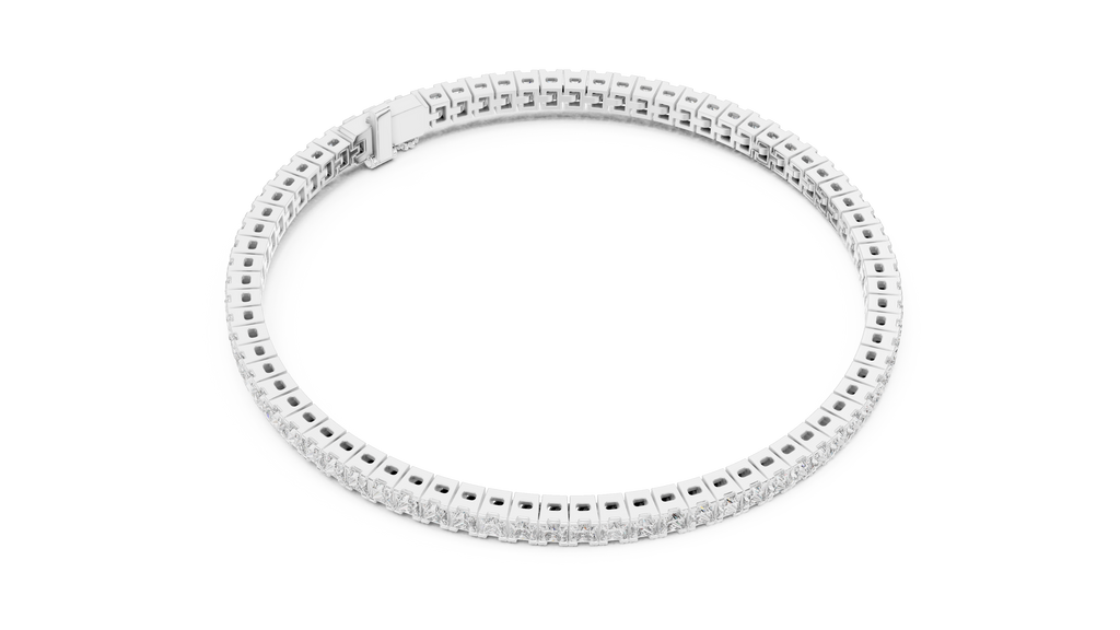 Princess Cut Diamond Tennis Bracelet