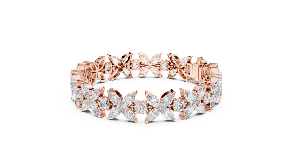 Marquise & Round Diamond Tennis Bracelet