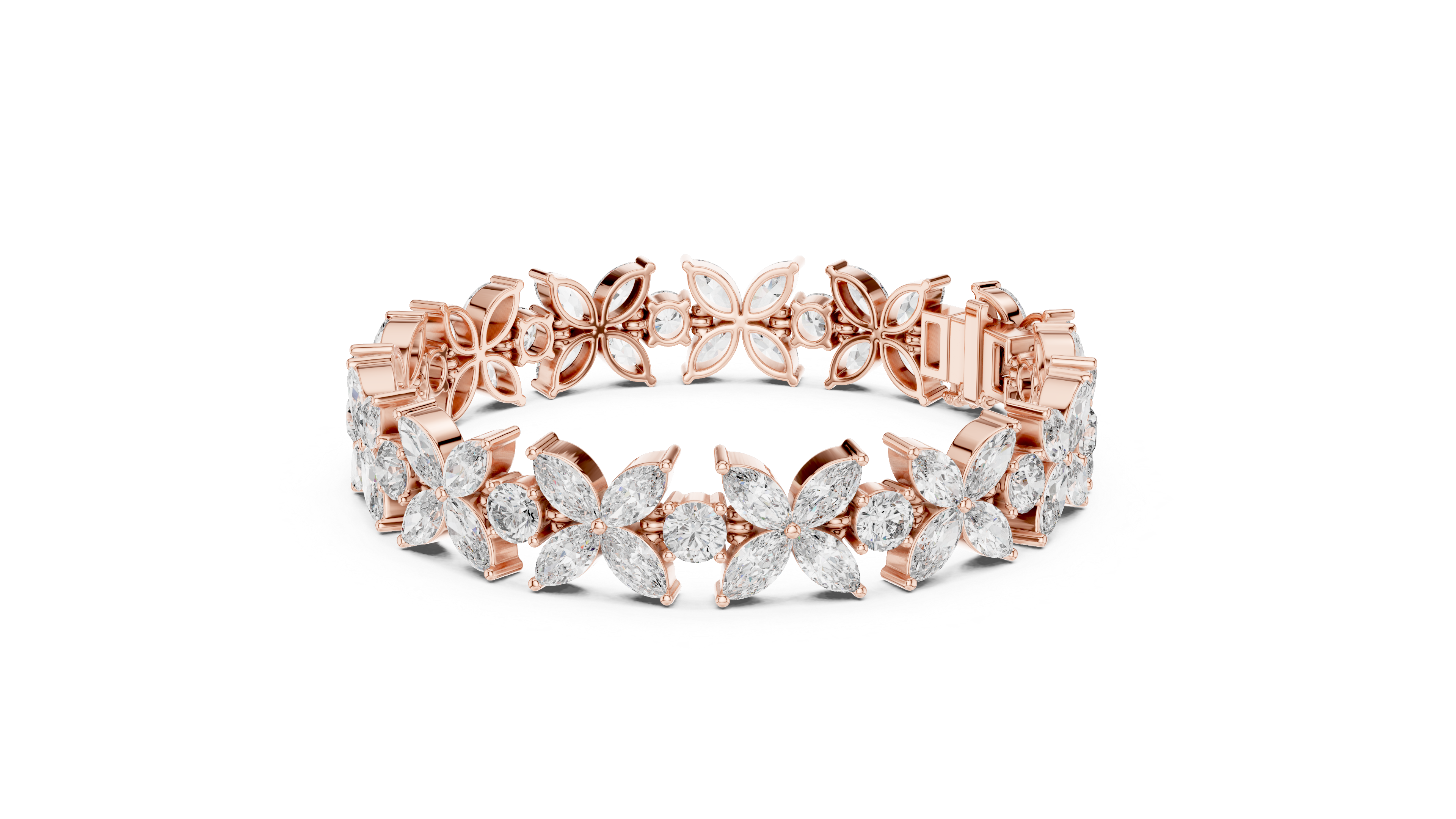 Marquise & Round Diamond Tennis Bracelet