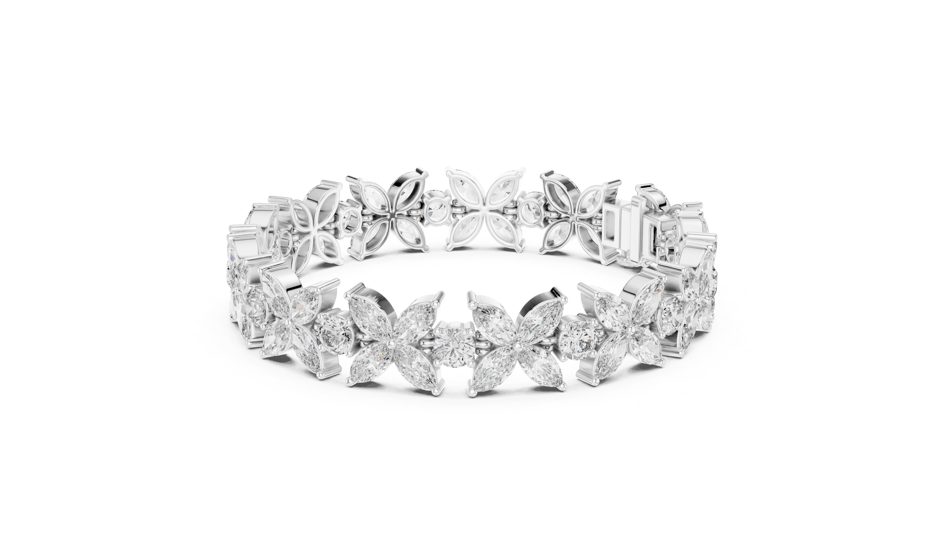 Marquise & Round Diamond Tennis Bracelet