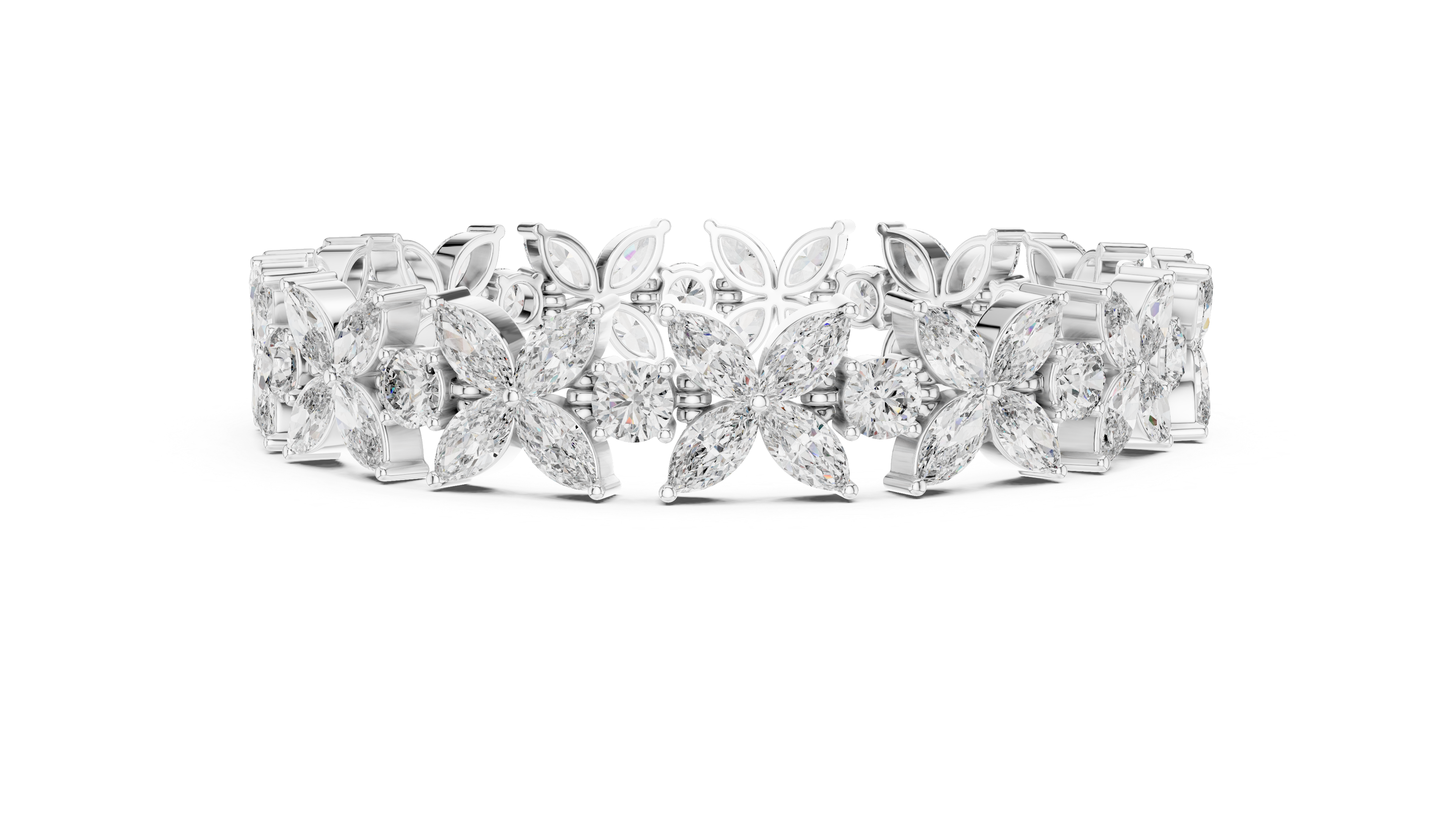 Marquise & Round Diamond Tennis Bracelet