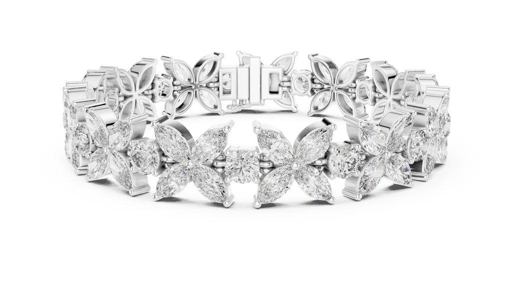 Marquise & Round Diamond Tennis Bracelet