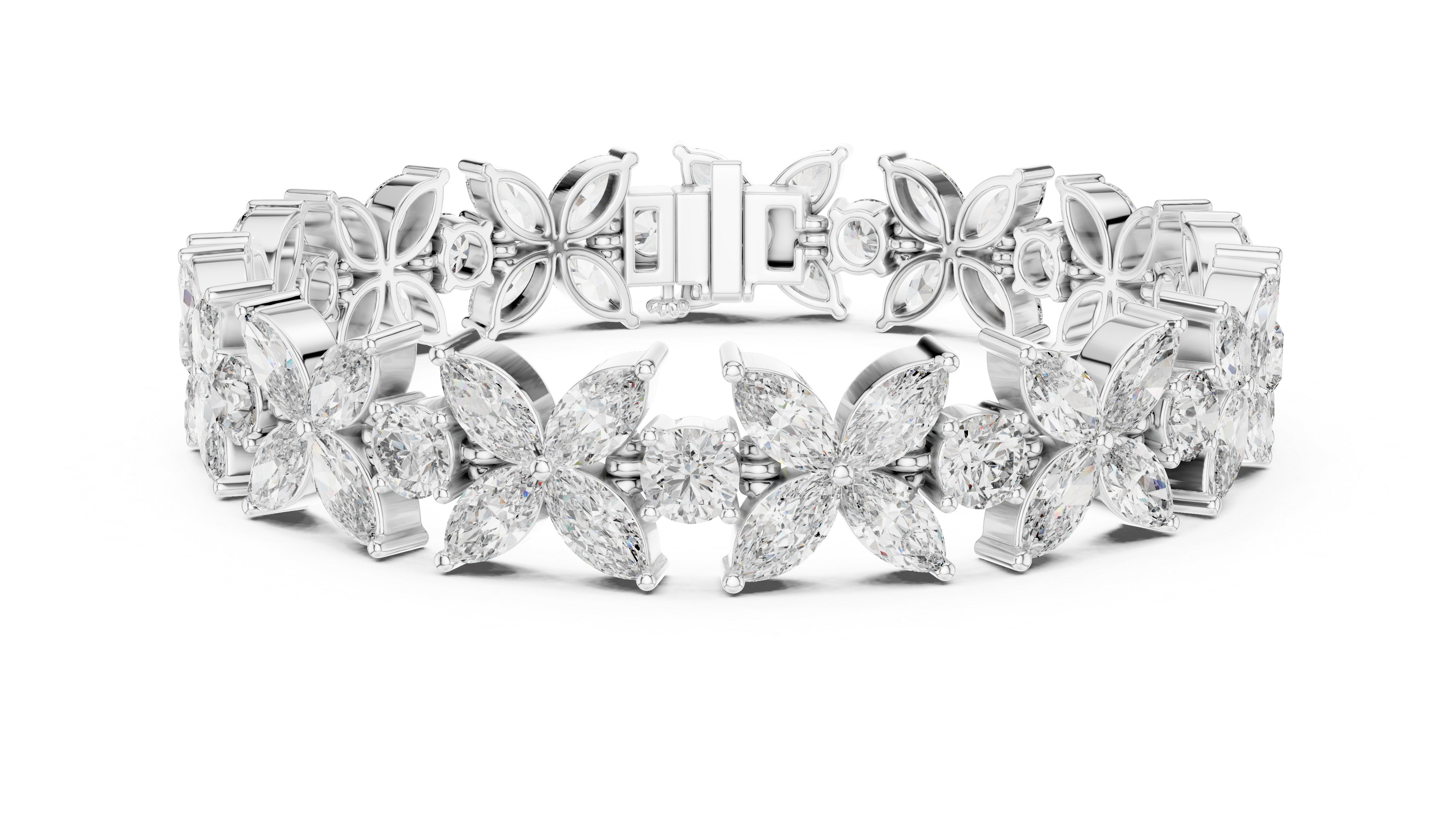 Marquise & Round Diamond Tennis Bracelet