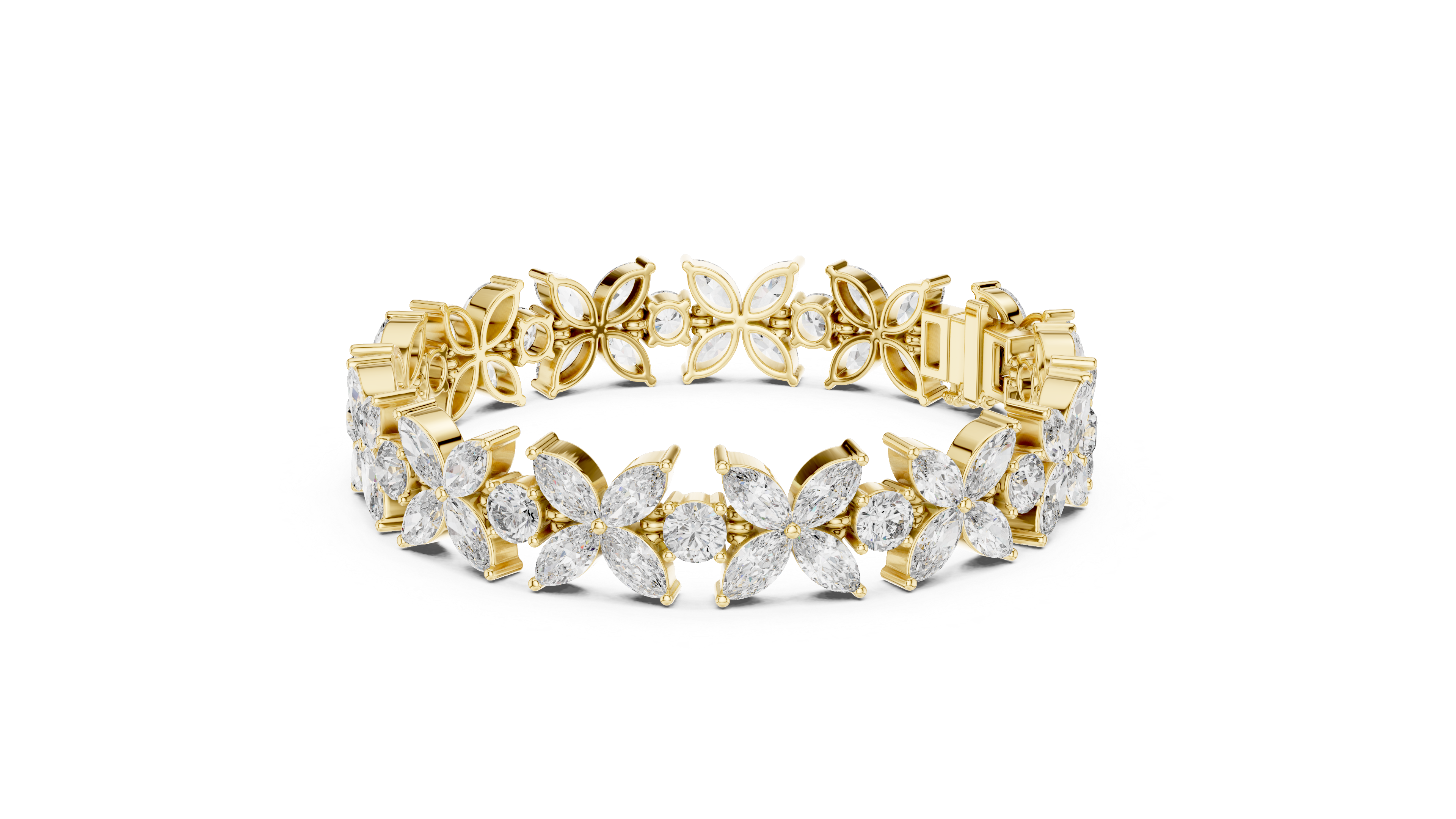 Marquise & Round Diamond Tennis Bracelet
