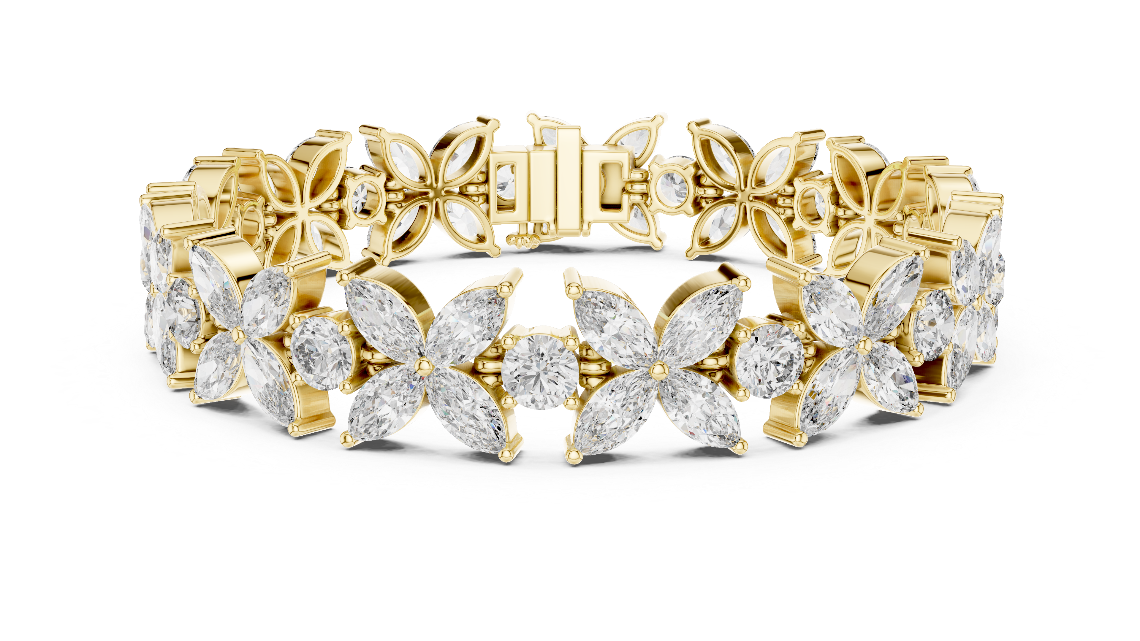 Marquise & Round Diamond Tennis Bracelet