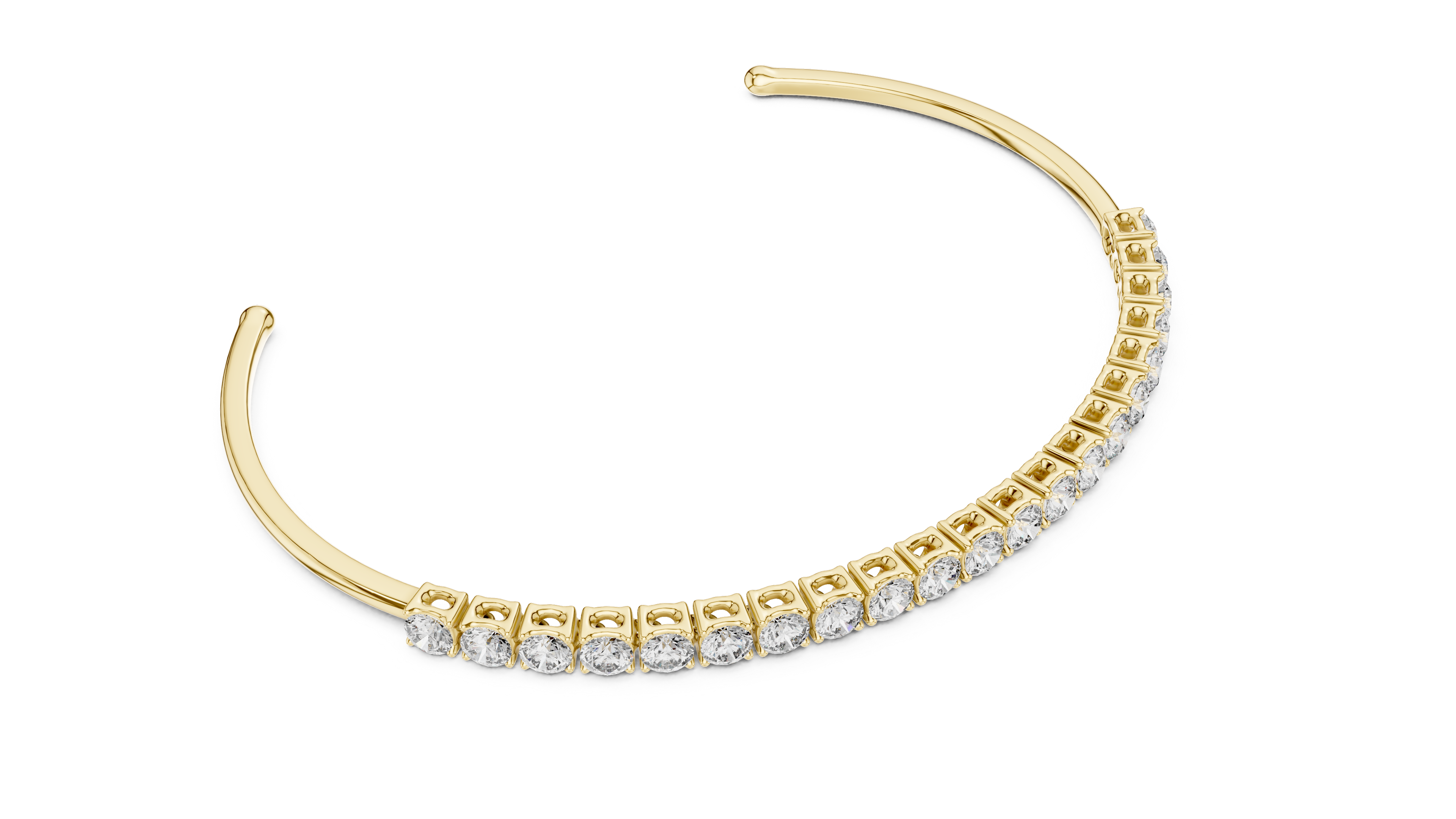 Half Tennis Open Cuff Bracelet Corvexa Jewellery
