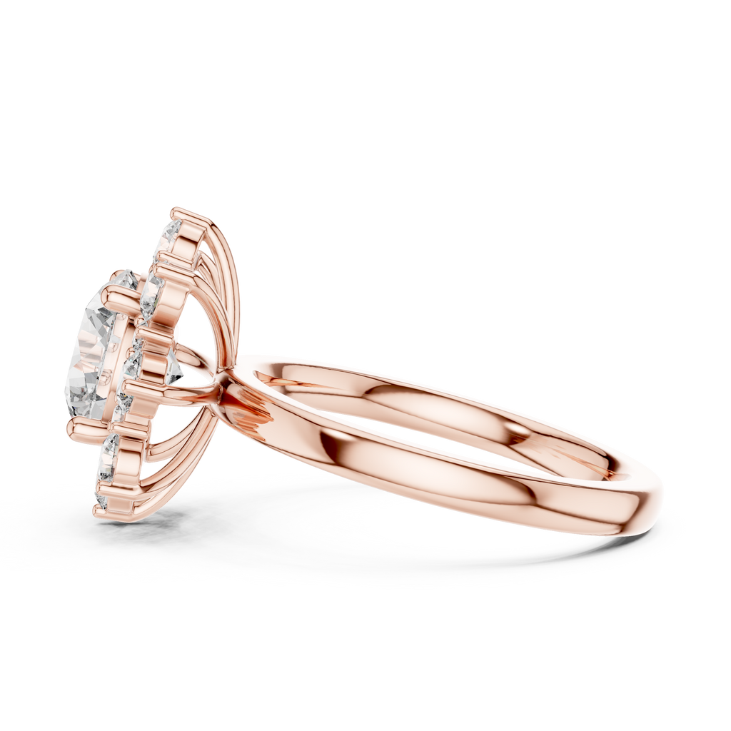 Floral Halo Diamond Ring