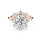 Floral Halo Diamond Ring