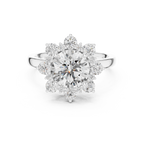 Floral Halo Diamond Ring
