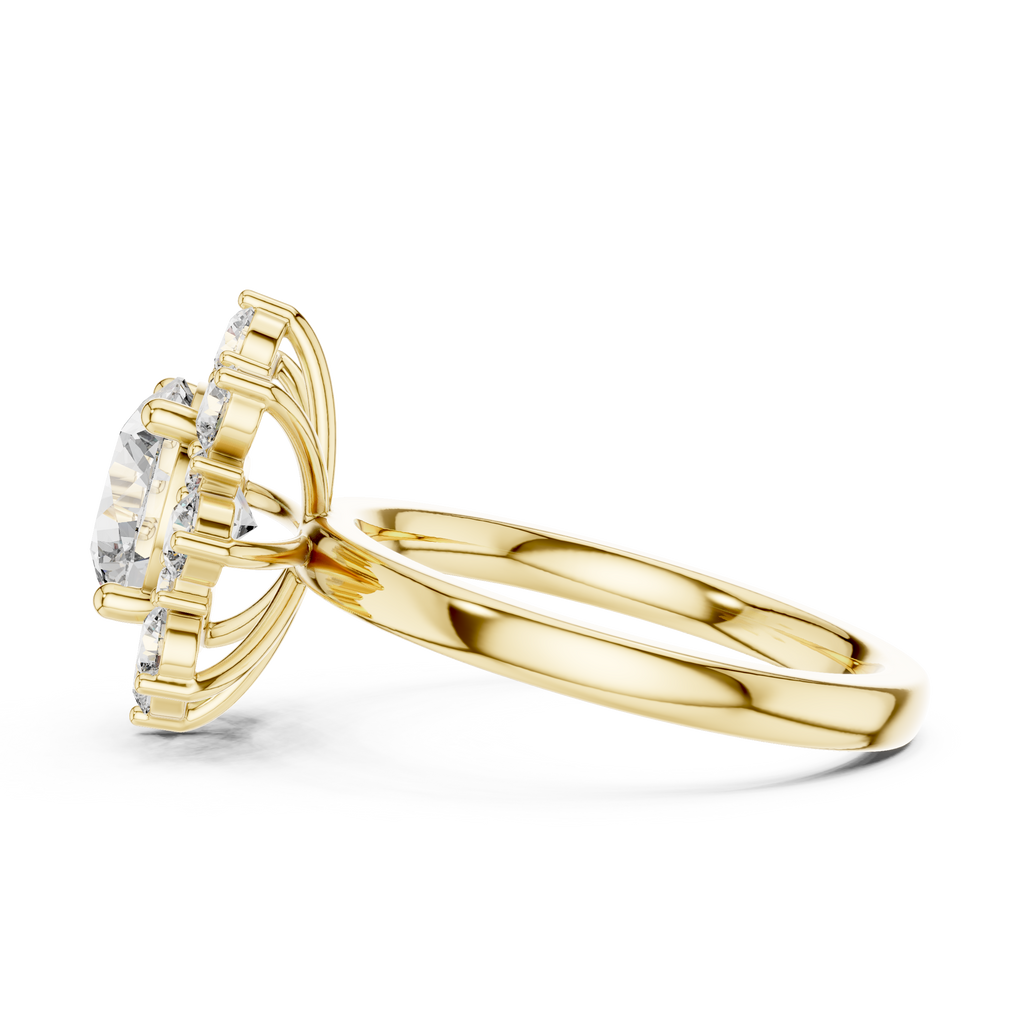 Floral Halo Diamond Ring