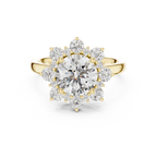 Floral Halo Diamond Ring