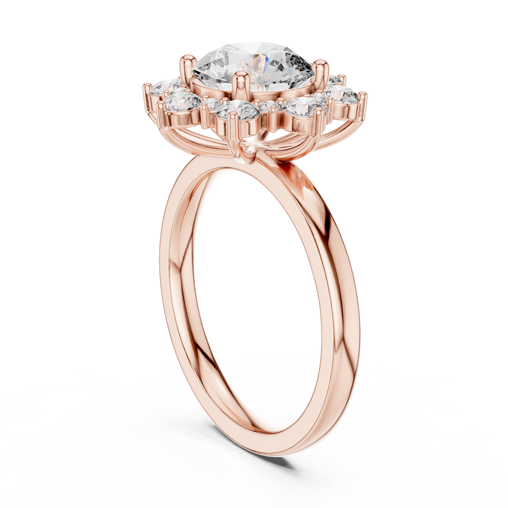Floral Halo Diamond Ring