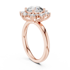 Floral Halo Diamond Ring