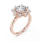 Floral Halo Diamond Ring