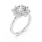 Floral Halo Diamond Ring