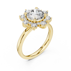 Floral Halo Diamond Ring