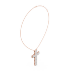 Emerald Cut Diamond Cross Pendant