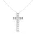 Emerald Cut Diamond Cross Pendant