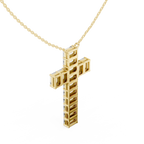 Emerald Cut Diamond Cross Pendant