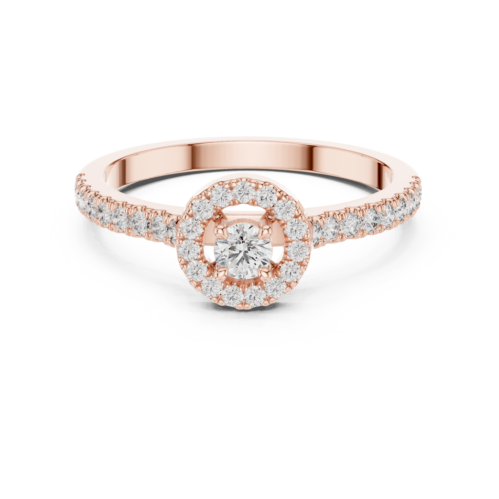 Round Halo Diamond Engagement Ring