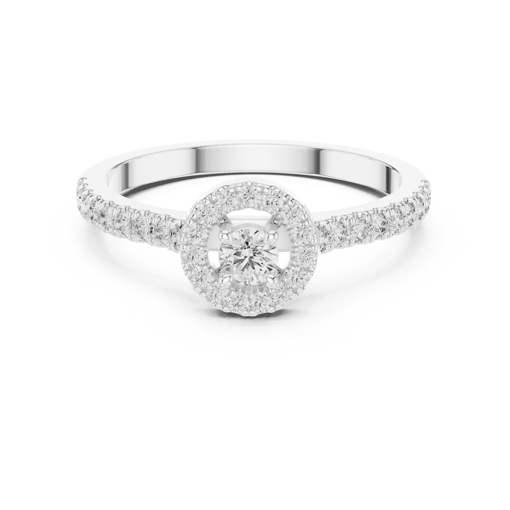 Round Halo Diamond Engagement Ring