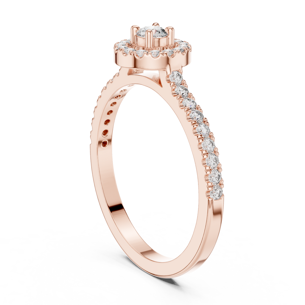 Round Halo Diamond Engagement Ring