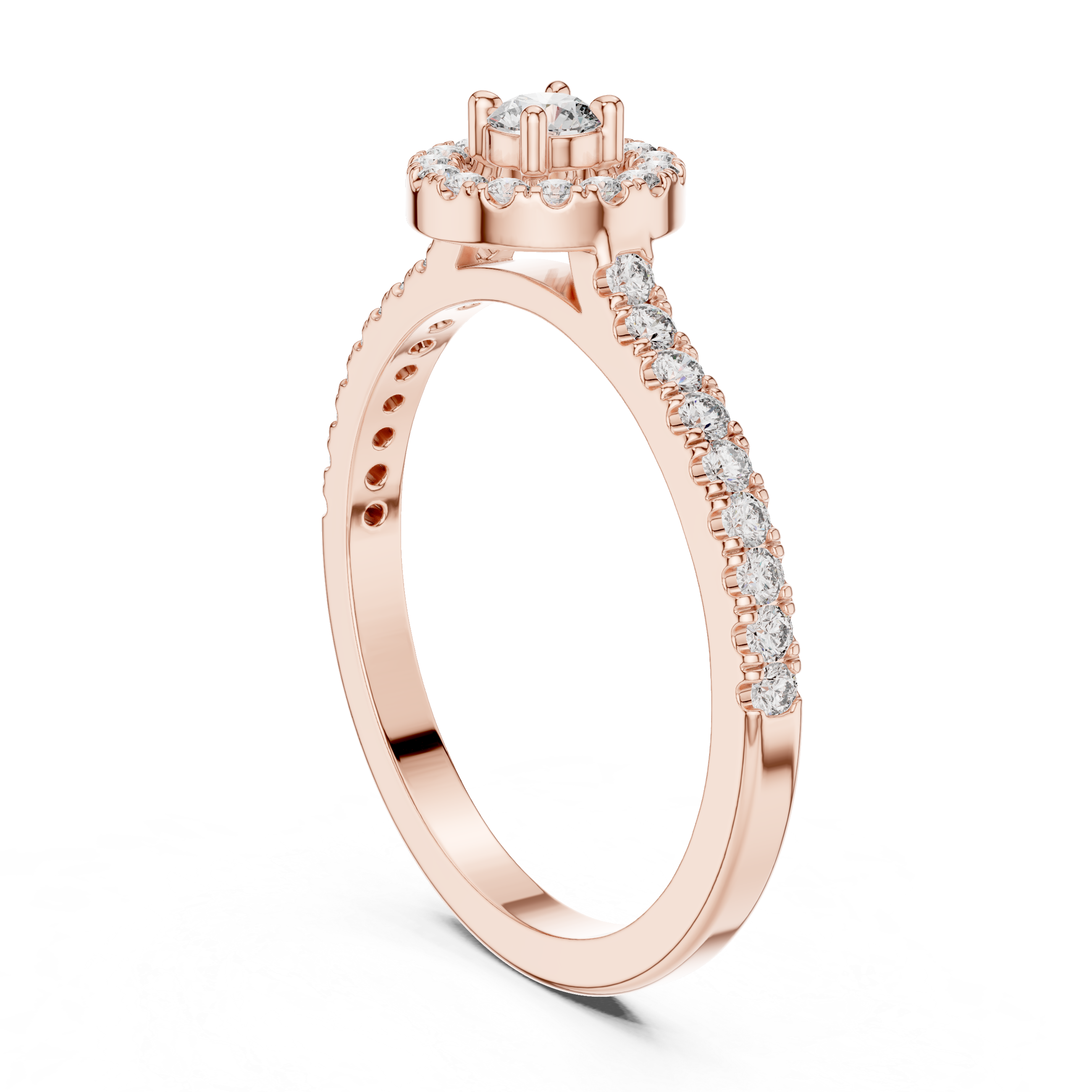 Round Halo Diamond Engagement Ring