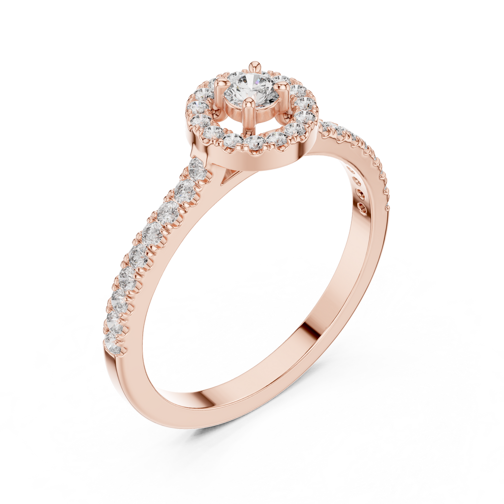 Round Halo Diamond Engagement Ring