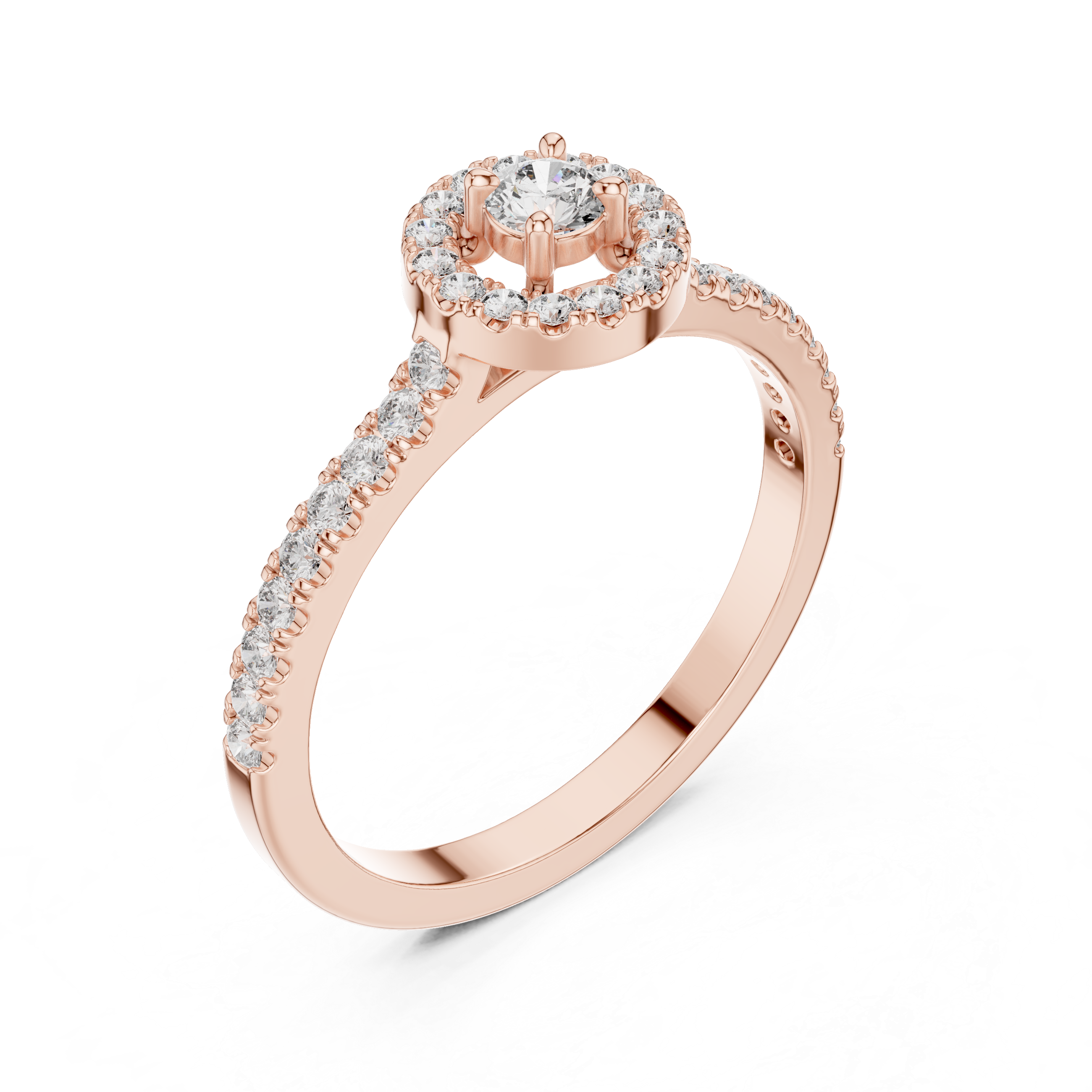 Round Halo Diamond Engagement Ring
