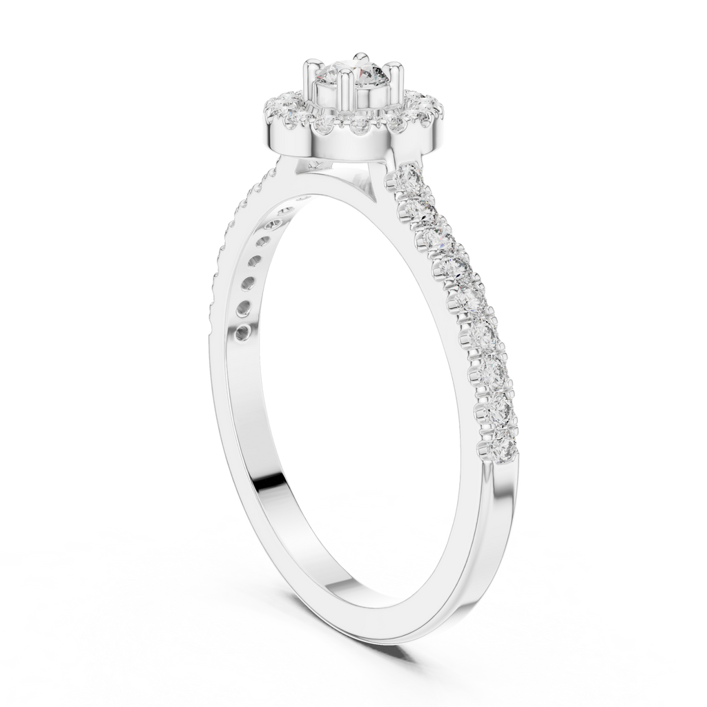Round Halo Diamond Engagement Ring